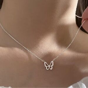 Elegant Silver Butterfly Necklace
